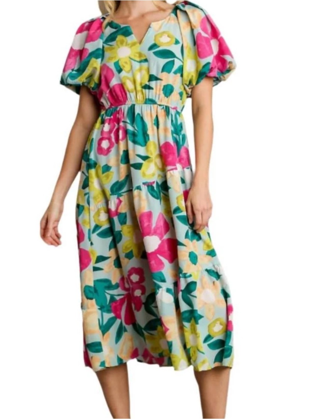 Umgee Floral Midi Dress